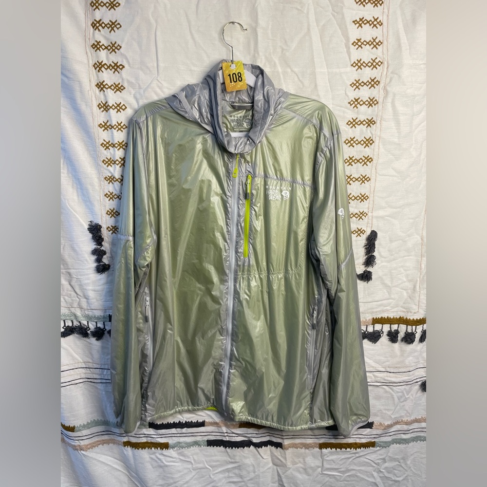 🎀SOLD!🎀 #108 $130 Mountain Hardwear Ghost Lite Pro Jacket Lime Green/Silver L - Picture 4 of 12